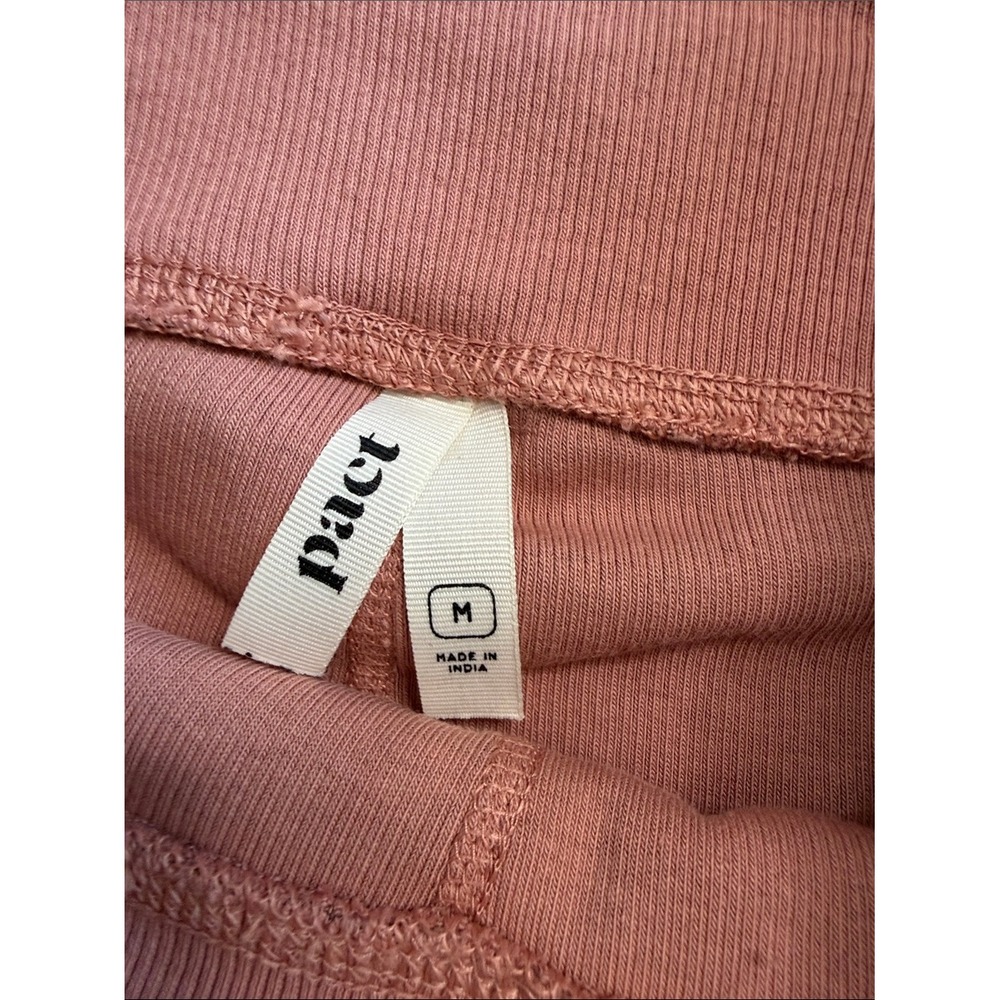 PACT Ribbed High Waist Leggings Dusty Rose Pink Women's Medium - Picture 2 of 3